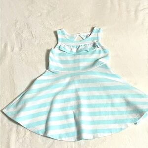 JANIE AND JACK Striped Sleeveless Dress in Blue and White